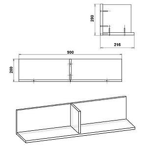 Raft de perete KompaniT P-20 Stejar sonoma (Bej)