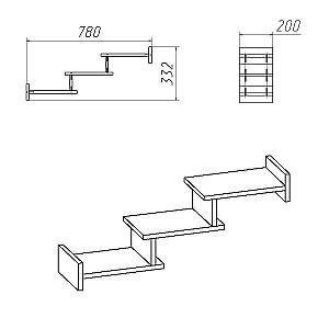 Raft de perete KompaniT P-14 Atelie deschis (Gri)