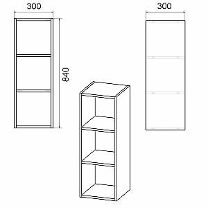 Raft de perete KompaniT P-32 Atelie deschis (Gri)