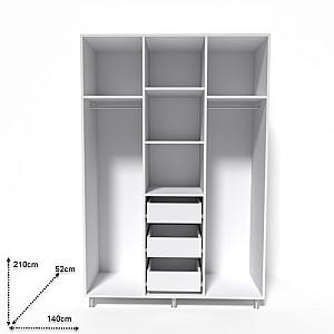 Dulap Smartex N12 140cm Alb/Stejar Deschis
