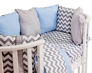 Lenjerie de pat Polini Kids ZigZag Grey-Blue