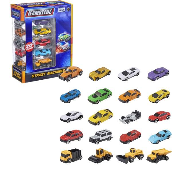 Set de jucarii HTI de 20 mașini Teamsterz Street Machines Die-Cast