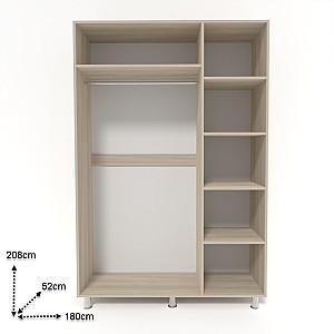 Dulap Smartex N3 180cm Light Oak/White