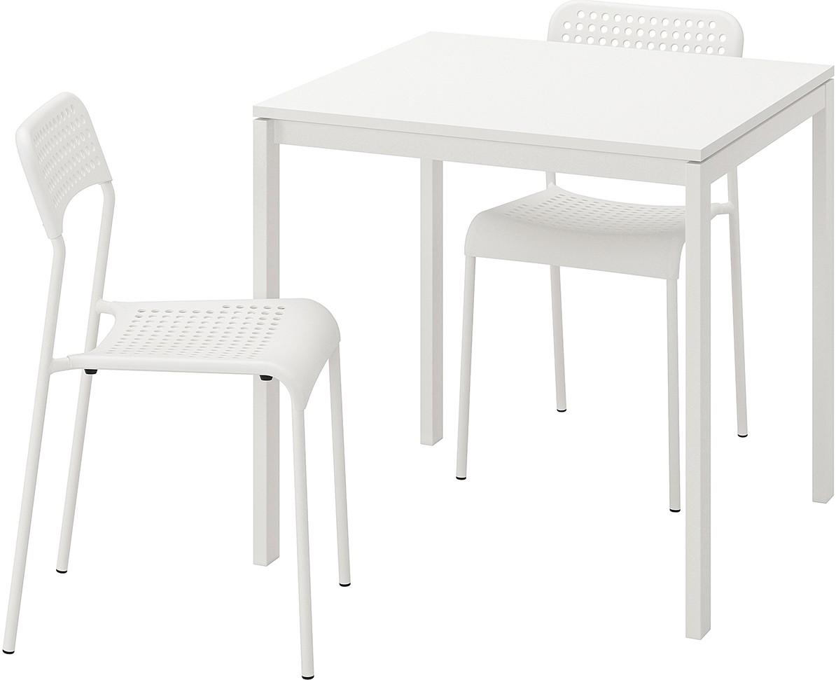 Set de masa si scaune IKEA Melltorp/Adde 75cm 1+2 Alb