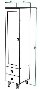 Dulap cu vitrina ML Mobila Mira Nr.6 450x500 Alb