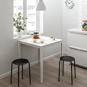 Set de masa si scaune IKEA Melltorp/Marius 75cm 1+2 Alb/Negru