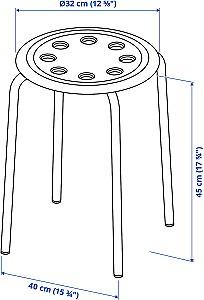Set de masa si scaune IKEA Melltorp/Marius 75cm 1+2 Alb/Negru