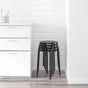 Set de masa si scaune IKEA Melltorp/Marius 75cm 1+2 Alb/Negru