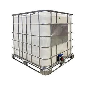 Butoi din plastic IBC 1000 L (alb) 1 m x 1 m x 1.2 m + robinet FI/FI D. 2" PIMTAS