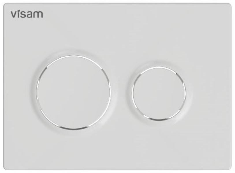 Buton de scurgere Visam (incorporabil) OLIMPOS (alb)