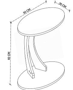 Masuta de cafea, reviste Fabulous Ellipse Antracit (Gri)