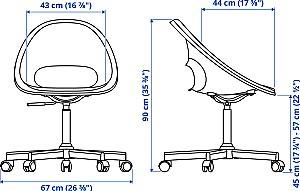 Fotoliu de birou IKEA Loberget/Malskar (Alb)