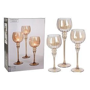 Suport pentru lumanari H&S Set sfesnice 3buc, Pocal