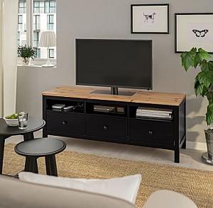 Tumba pentru televizor IKEA Hemnes Black Brown / Light Brown 148x47x57 cm