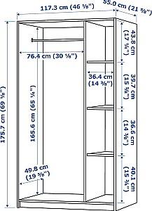 Dulap IKEA Dulap Ikea Kleppstad 3 usi 117x176 Alb