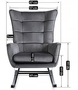 Fotoliu Mebel Elite Jackson Gri/Negru
