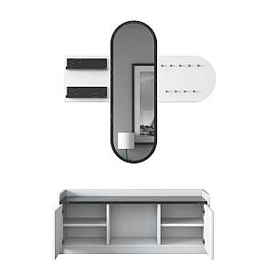 Antreu Mirage Meble EE101 Alb/Marmura Neagra