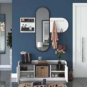Antreu Mirage Meble EE101 Alb/Marmura Neagra