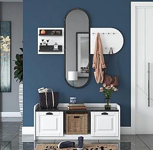 Antreu Mirage Meble EE101 Alb/Marmura Neagra