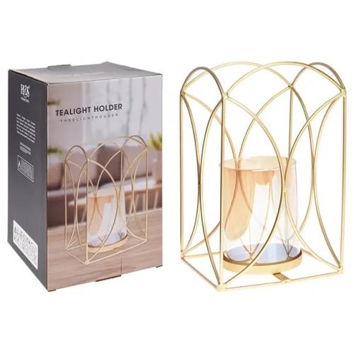 Suport pentru lumanari H&S pastile 15X24cm, auriu