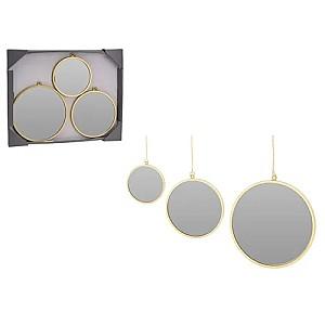 Oglindă VLM de perete 3buc, rama aurie