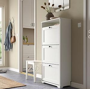 Dulap pentru incaltaminte IKEA Brusali 3 compartimente 61x130 (Alb)