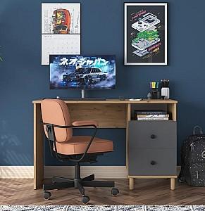 Masa de birou Mirage Meble HA109 Nuc (Maro)/Antracit (Gri)