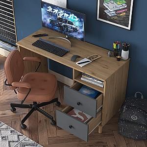 Masa de birou Mirage Meble HA109 Nuc (Maro)/Antracit (Gri)