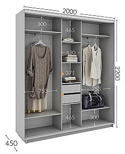 Dulap-cupe Confort-NV 200x45x220 (oglinda, lacobel) + Anexa