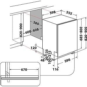 Masina de spalat vase incorporabilă Hotpoint-Ariston WIC 3C34 PFE S