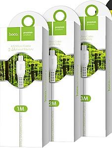 USB сablu HOCO USB сablu HOCO X20 Flash micro charging cable (L=1M) White