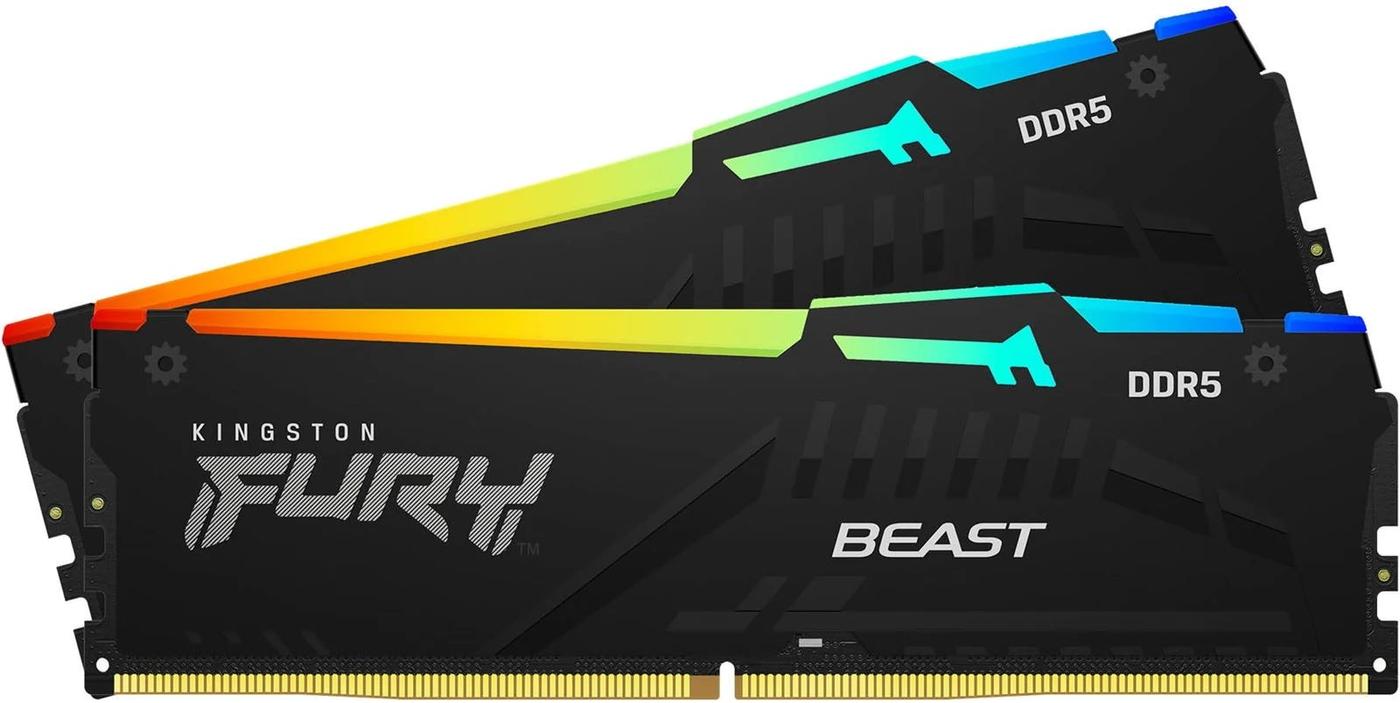 Memorie operativa RAM Kingston FURY Beast RGB 16GB DDR5-6000MHz (Kit of 2x8GB) (KF560C40BBAK2-16)