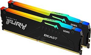 Memorie operativa RAM Kingston FURY Beast RGB 16GB DDR5-6000MHz (Kit of 2x8GB) (KF560C40BBAK2-16)