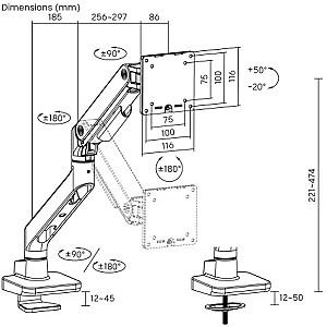 Suport pentru monitor Brateck LDT81-C012