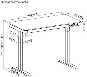 Masa de birou Lumi S08-22D-SW Black