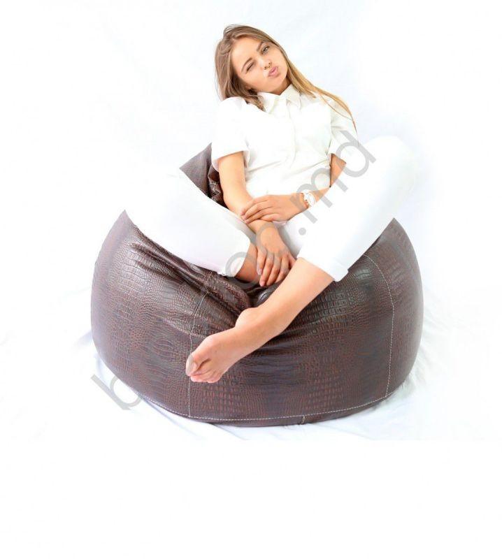 Fotoliu puf Because Crocodile Bean Bag - Maro XXL