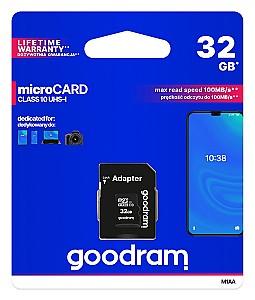 Card memorie Goodram micro SDHC Class10 32GB + SD adapter (M1AA-0320R12)