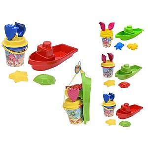 Set de jucării pentru nisip Beach Toys Barca 7buc 14X14X17cm