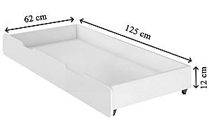 Pat copii Acma Meble Acma I Pony 70x140 sertar/saltea 6cm Alb