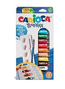 Guas CARIOCA 12 tuburi + paleta cu pensula