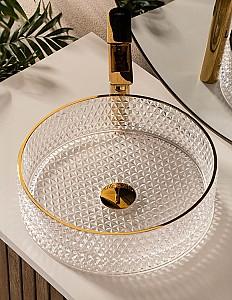 Lavoar baie SanDonna Mira Transparent/Auriu