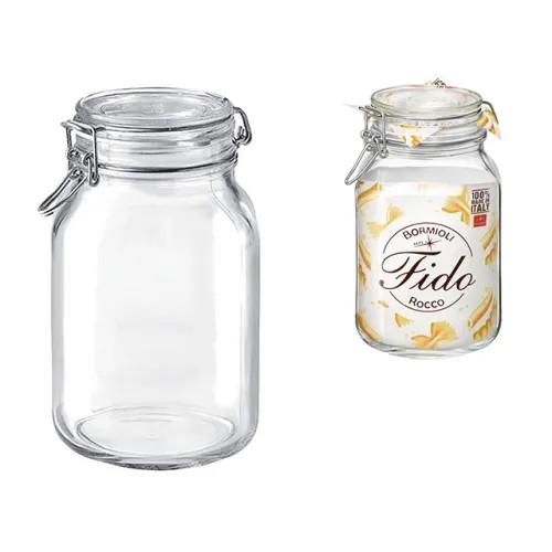 Borcan pentru servire Bormioli Rocco pentru conservare 2l, cu capac clema