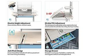Masă de scris pentru copii Flat Upgrade Kids Pink