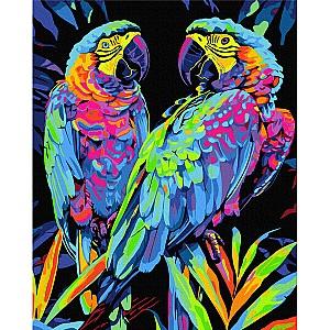 Tablou pe numere BrushMe Papagali tropicali 40x50 BSB0022FC