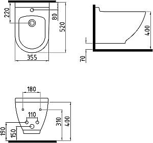 Bideu Bien Banyo Harmony Alpine White