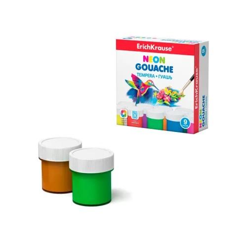 Guas Erich Krause Neon 9culori, 20 ml