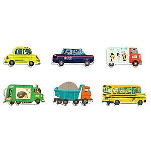 Puzzle Mideer „Autoturisme în oraș”, 6 în 1