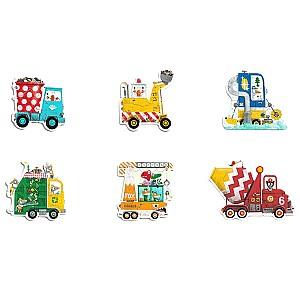 Puzzle Mideer „Vehicule de Construcție”, 6 în 1