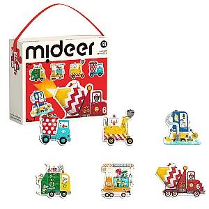 Puzzle Mideer „Vehicule de Construcție”, 6 în 1