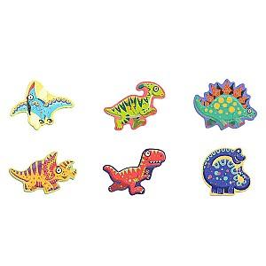 Puzzle Mideer „Dinozauri drăguți”, 6 în 1